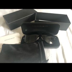 Alexander McQueen Men’s BlackPilot Sunglasses 63mm